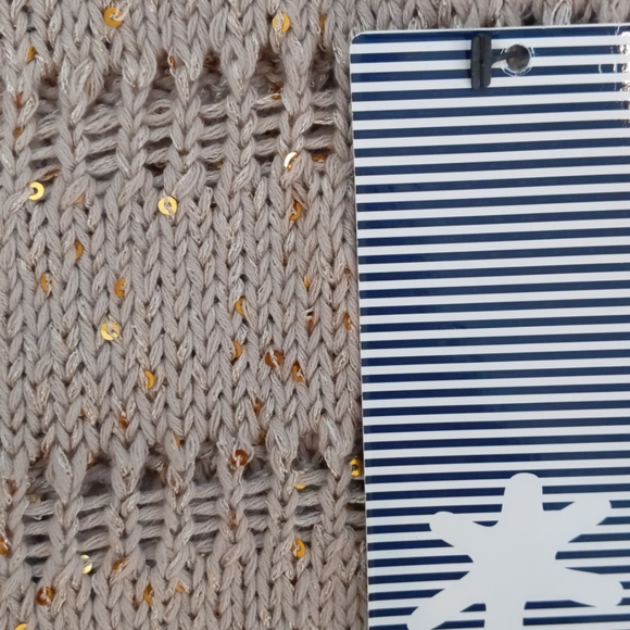 Splendid Tan Sequin Crew Neck Sweater NWT - Picture 5 of 8